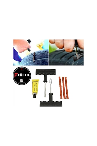 6 PARÇA FÜRTH ARABA MOTORSİKLET OTOMOBİL BİSİKLET LASTİK TAMİR KİTİ