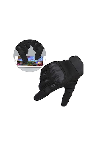 Folinda Motosiklet Sürüş Eldiveni - Sert Çarpma Dayanıklı, Kaymazlı, Dokunmatik Ekran Uyumlu, Spor Ve Dağcılık İçin Siyah M Beden