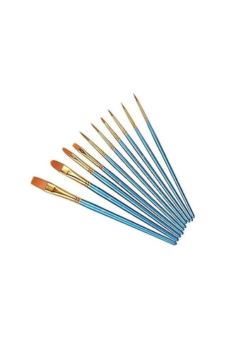 Set Sanatçı Fırcası Seti 10'lu Paket Naylon Fırca Resim Akrilik Ince Fırca Sulu Boya Ve Yüz Boyama Kendin Yap El