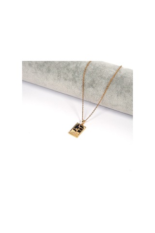 Çelik Kolye Ay Işığında Çiçek Model - K-131 Altın