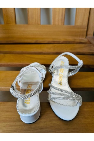 Gala Taş İşlemeli Çocuk Topuklu Ayk. Beyaz