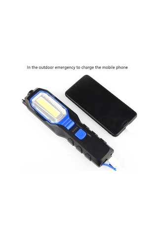 Ulzyvf Createtech Yürüyüş Şarj Mekanlı Fener, Mavi Magnet Led Lambası, Kamp Işığı, Gece Fonksiyonlu, Dış Çok Cob Balıkçılık Araçları İçin Mavi