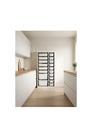 Nest 18 Sepetli Düzenleme Dolabı 2 Büyük, 6 Orta, 10 Küçük Y:144 G:69 D:30 / Beyaz