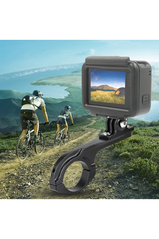 Ximistore9 Alüminyum Gopro Bisiklet Tutucu - Gopro 3/4/5/6/7 Uyumlu, Sabit Montaj, Spor Ve Outdoor Video Çekimi İçin Elini Serbest Bırak Siyah