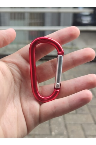 Alüminyum Kırmızı Karabina 8mm 5adet metal