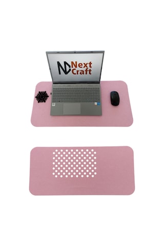 Çalışma Masası Düzenleyici Keçe Bilgisayar Mouse Pedi Masa Üstü Düzenleyici Mat 70x32 Cm Pembe