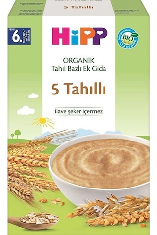 Hipp Organik 5 Tahıllı Tahıl Bazlı 6+ Ay Kaşık Maması 200 G