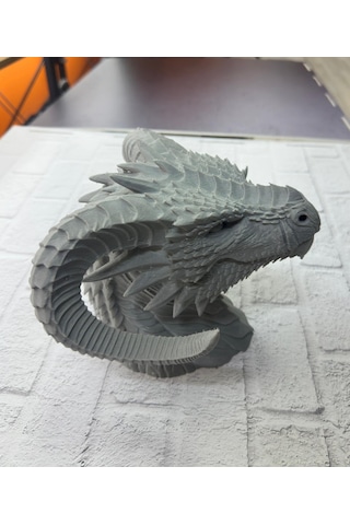 Dekoratif Ejderha Heykeli Özel Tasarım Mitolojik Figür 22x17 Cm