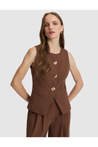 Pierre Cardin Kadın Kahverengi Yelek Dokuma 50320344-vr029