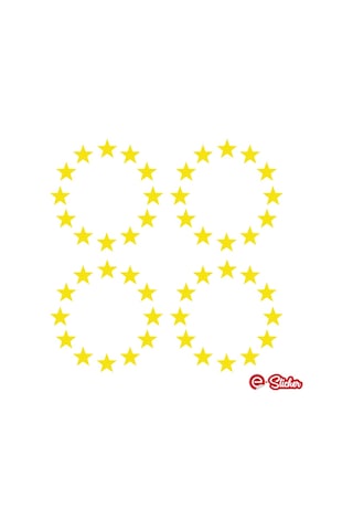 3 X 3 Cm Plaka Ab Yıldızı Sticker Oto Araba Sticker 4 Adet Sarı-3 X 3 Cm