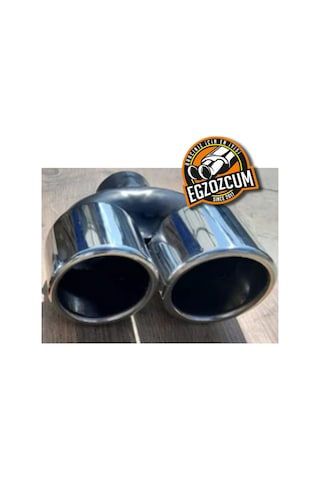 90 Mm Çift Çıkış Eşit Yuvarlak Verev Kesim Krom Sessiz Egzoz Ucu Eksoz Çıkışı 1 Adet