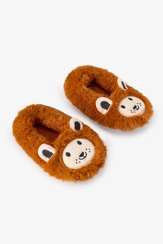 Penti Erkek Çocuk Kahverengi Lion Kedi Desenli Dokulu Patik Bn78