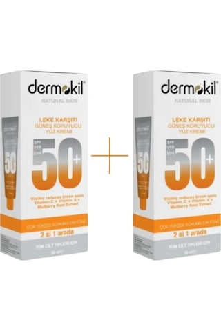 Dermokil Leke Karşıtı Güneş Koruyucu Yüz Kremi SPF50+ 2 x 50 ML