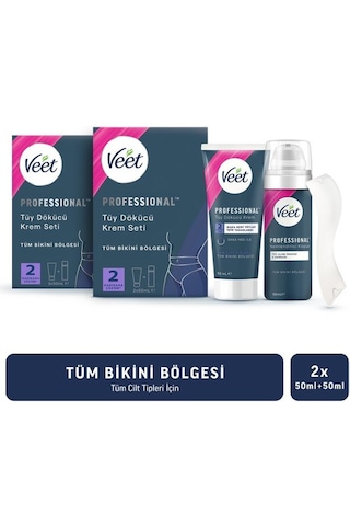 Veet Professional Bikini Bölgesi Tüy Dökücü Krem Seti 4 x 50 ML