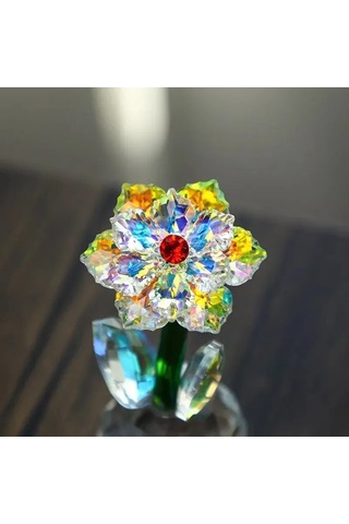 Shineyee Renkli Kristal Ayçiçeği Dekorasyonu - K9 Kristal El İşi, Özel Gün Hediyesi