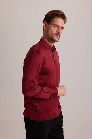Ysf Erkek Bordo Polo Yaka Sweatshirt