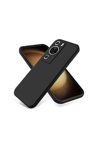 Huawei P60 Pro Uyumlu Silikon Kılıf - Kamera Korumalı Esnek Pastel Renk Kapak - Siyah