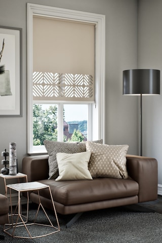 Neya Lazer Kesim Mat Stor Perde, Lazer Kesimli Klasik Serisi, C-201003 Açık Kahverengi