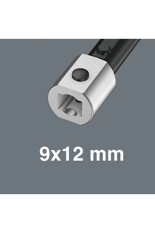 Wera 7772 C Geçmeli Cırcır Tork Ucu, Yön Mandallı, 9x12 Mm, 9x12 X 1/2" X 58 Mm