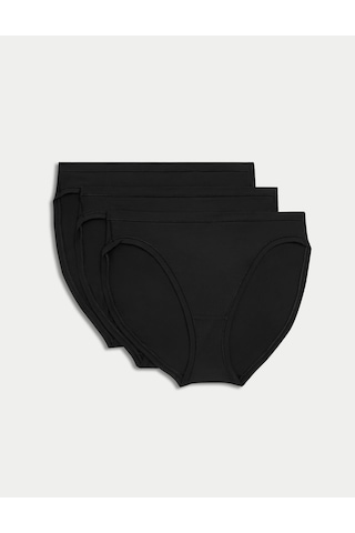 Marks & Spencer 3 Lü Flexifit Modal Yüksek Bel Külot Siyah