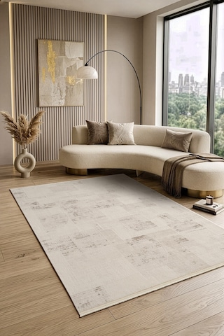Luxia Lu003g Krem Gri Akrilik Modern Salon Koridor Yatak Ve Oturma Odası Halısı-1775 Krem - Gri