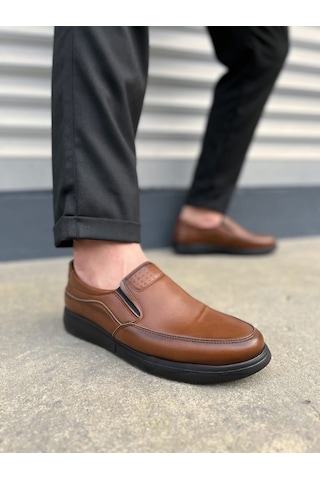 Dmr Elegance Jy0410 Classique Bağcıksız Cilt Erkek Günlük Klasik Ayakkabı Cst - Kahverengi