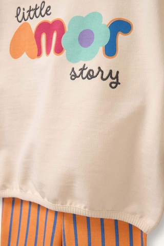 Defacto Floral Sweatshirt Kumaşı 2li Takım Kız Bebek H1974a526smer105 Ekru-er105
