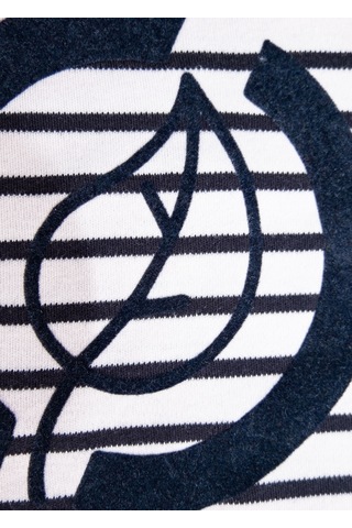 Ozmoz Logolu Lacivert Çizgili Erkek Çocuk Baharlık Sweathirt 001 Lacivert - Beyaz