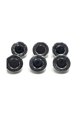 İtalyan Gümüş Çerçeveli / Hırka Ve Yelek Düğmesi / 6'lı Set / 1,8 Cm / Ita22