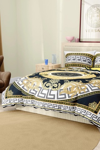 Marka Nevresim Takımı Çift Kişilik Pamuklu Saten Kumaş 6 Parça 3d Dijital Baskı Duvet Cover Set Model No:91 Renkli