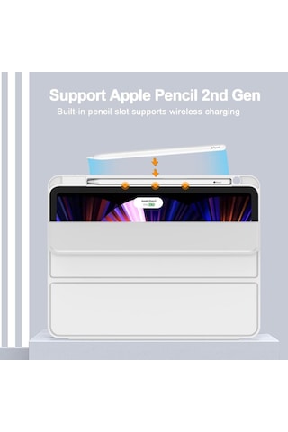 Apple Uyumlu iPad Pro 11inç M2 2024 Kılıf Pen Charge Kalem Bölmeli A2836 A2837 A3006