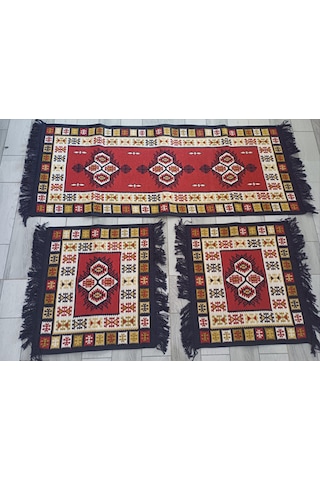Oto Koltuk Üstü Lilim 45x50cm 45x130cm Lacivert 3'lü Set