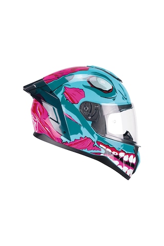 Cgm 330r Rıot Undead Kapalı Kask Mavi/rosa-l