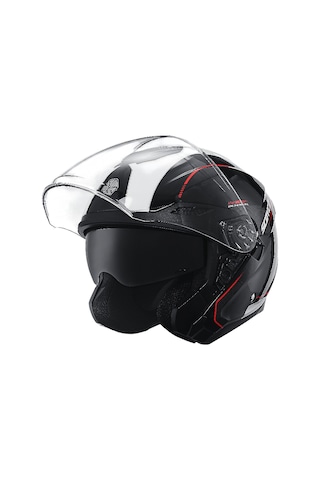 Of669 Shuttle Motosiklet Kaskı Güneş Vizörlü Yarım Açık Motorcu Kask Çok Renkli