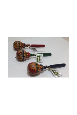 Büyük Boy Mahogany Ahşap Maracas - 27 Cm Uzunluk Açık Gri