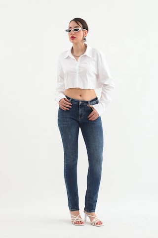 Kadın Likralı Slim Jean Pantolon Mavi 001