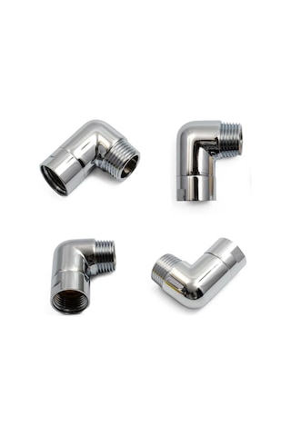 Kangvka Banyo Duşu Kolu Açısı Değiştirici 90 Derece Bakır Adaptörü - G 1/2" Bağlantı, 360 Döner, Basıncı/kanatmayı Engellemez, Araçsız Kurulum