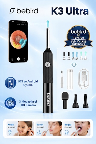 Bebird K3 Ultra Hd Kameralı Akıllı Kulak Temizleme Cihazı-siyah