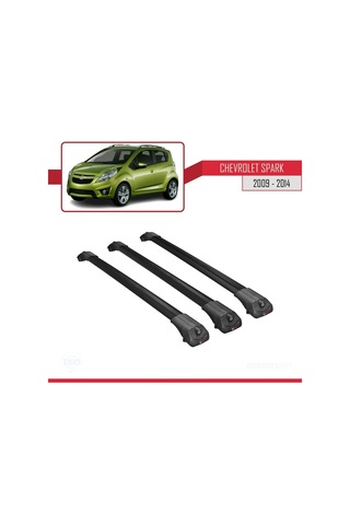 Chevrolet Spark 2009-2014 Arası İle Uyumlu Ace-1 Ara Atkı Tavan Barı Siyah 3 Adet Bar