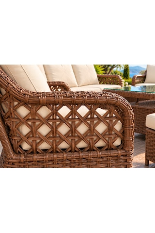 Rattan Bahçe Ve Balkon Takımı 3+3+1+1 Kahverengi
