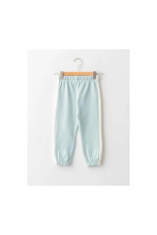 LC Waikiki Lcw Baby Yeşil Beli Lastikli Pamuklu Kız Bebek Eşofman Alt Dull Green