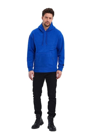 Adams Kapüşonlu Oversize Kanguru Cep Şardonlu 3 İplik Erkek Sweatshirt 001