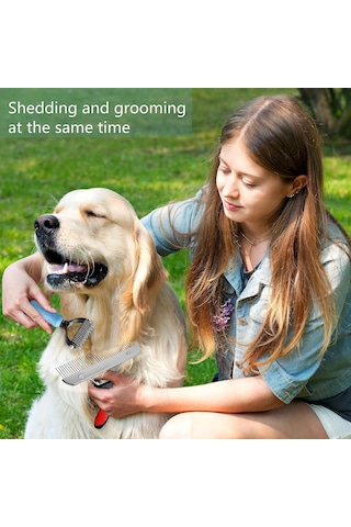 Köpekler İçin Astar Tırmığı, Uzun Diş Köpek Tırmığı + Deshedding Fırça Tarağı, Dökücü Alet Seti, Evcil Hayvan Güzellik Fırçaları, Orta Büyük Köpek Uzun Tüylü Kedi Atı, Alman Çoban Tarağı, Husky Fırçası