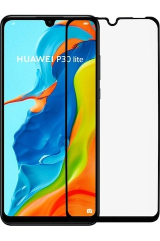 Huawei P30 Lite Siyah Seramik Nano Ekran Koruyucu Tam Kaplayan Kırılmaz Esnek Cam