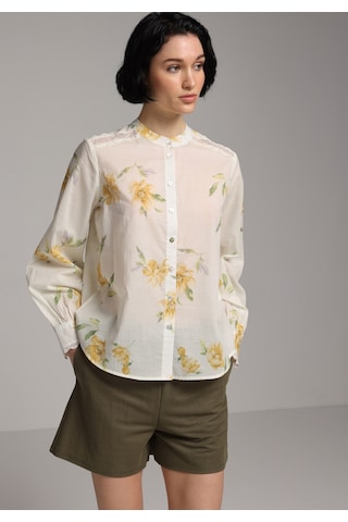 Colin's Colins Fashion Fit Yuvarlak Yaka Metraj Baskılı Kadın Sari Uzun Kol Gömlek Cl1078692 Q1.v1 Ylw Sarı