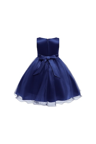 Kız Çocuk Pullu Payetli Abiye Elbise-Lacivert