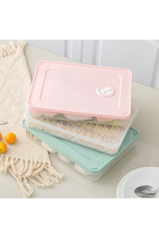 Ulzyvf Çok Katmanlı Şeffaf Buzdolabı Organizatörü - Geniş Kapasiteli Yeşil Saklama Kabı Yeşil