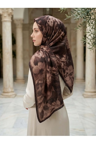 Camellia Scarfs Frosted Bloom Müslin Şal Acı Kahve - Derin Ve Doğal Stil