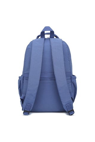 Smart Bags Büyük Boy Laptop Bölmeli Çok Cepli Su Geçirmez Krınkıl Kumaş Lise Okul Çantası Mavi