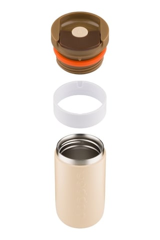 Dopper Travel Mug Yalıtımlı Termos Bardak 300 Ml - Toprak Kahvesi Açık Kahve / Beyaz